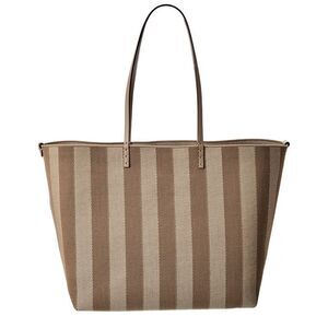 Fendi Roll Large Ff Canvas & Leather Tote, Brown